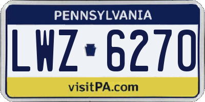 PA license plate LWZ6270