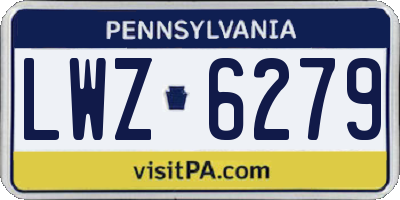 PA license plate LWZ6279