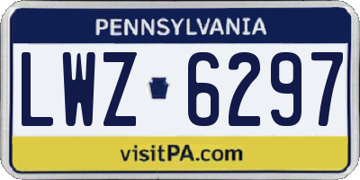 PA license plate LWZ6297