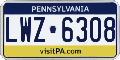 PA license plate LWZ6308