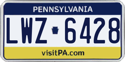 PA license plate LWZ6428