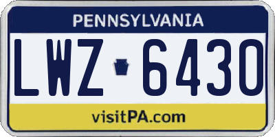 PA license plate LWZ6430