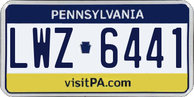 PA license plate LWZ6441