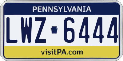 PA license plate LWZ6444