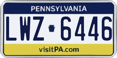 PA license plate LWZ6446