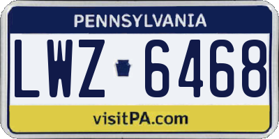 PA license plate LWZ6468