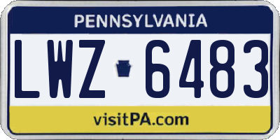 PA license plate LWZ6483