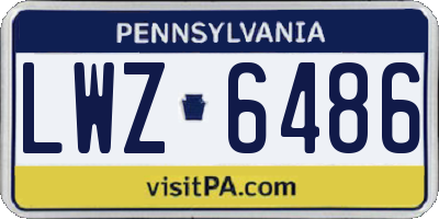 PA license plate LWZ6486