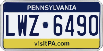 PA license plate LWZ6490