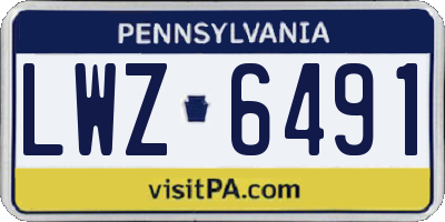PA license plate LWZ6491