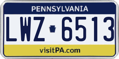 PA license plate LWZ6513