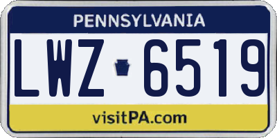 PA license plate LWZ6519