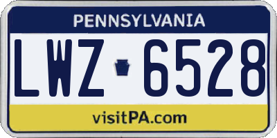 PA license plate LWZ6528