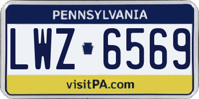 PA license plate LWZ6569