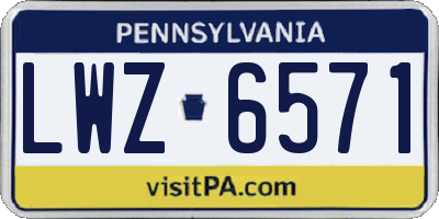 PA license plate LWZ6571