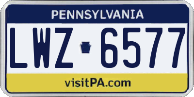 PA license plate LWZ6577