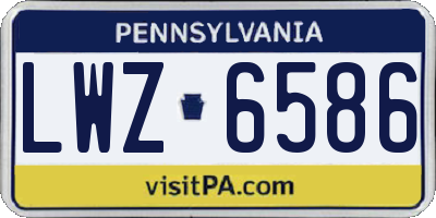 PA license plate LWZ6586