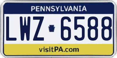 PA license plate LWZ6588
