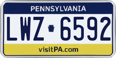 PA license plate LWZ6592