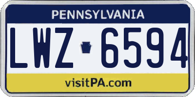 PA license plate LWZ6594