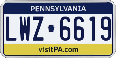 PA license plate LWZ6619