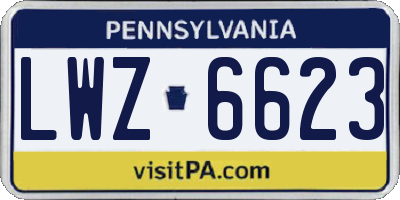 PA license plate LWZ6623