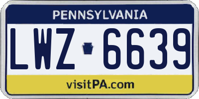 PA license plate LWZ6639