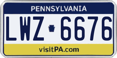 PA license plate LWZ6676
