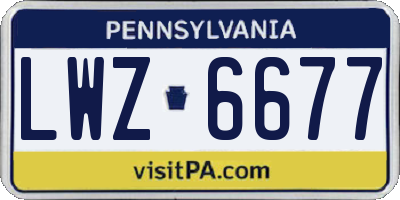 PA license plate LWZ6677