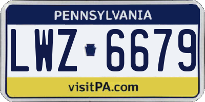 PA license plate LWZ6679
