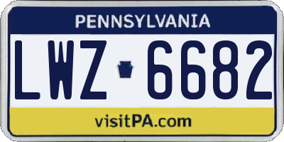 PA license plate LWZ6682