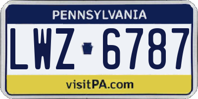 PA license plate LWZ6787