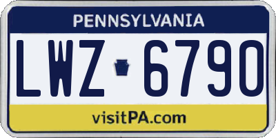PA license plate LWZ6790