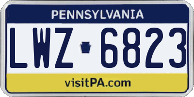 PA license plate LWZ6823