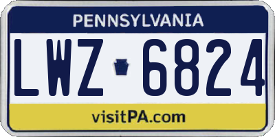 PA license plate LWZ6824