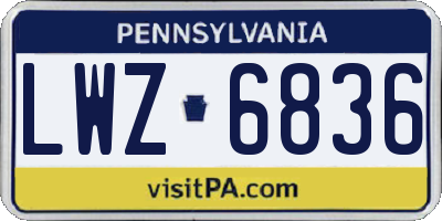 PA license plate LWZ6836