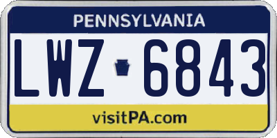 PA license plate LWZ6843