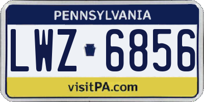 PA license plate LWZ6856