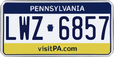 PA license plate LWZ6857