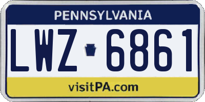 PA license plate LWZ6861