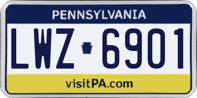 PA license plate LWZ6901