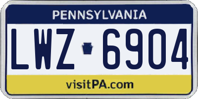 PA license plate LWZ6904