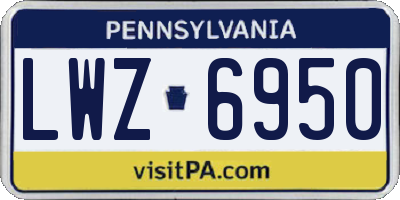 PA license plate LWZ6950