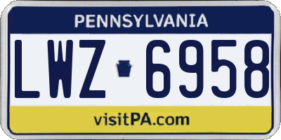 PA license plate LWZ6958