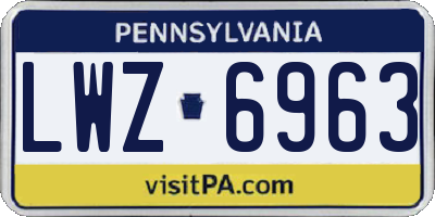PA license plate LWZ6963