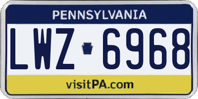 PA license plate LWZ6968