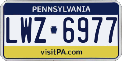PA license plate LWZ6977
