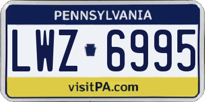 PA license plate LWZ6995