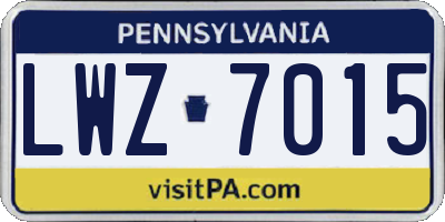 PA license plate LWZ7015