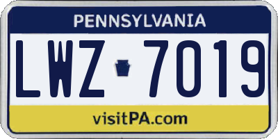 PA license plate LWZ7019